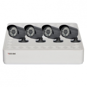 圖威TV-NVR9104K-6013E 4路全高清1080p NVR硬盤錄像機(SATA*1)(網口*5)+4IPC套裝